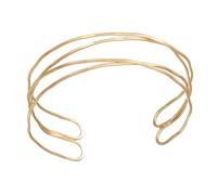 Limtula Brazalete dorado moderno con exquisitos detalles calados, adecuado para uso diario y ocasiones especiales, accesorio para fecha en brazo