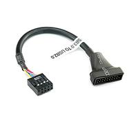 Limtula Cable adaptador de carcasa de placa base USB 3.0 de 20 pines hembra a 2 9 machos, 20 3 hembra a 9 USB 2 macho