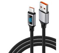 Limtula Cable de Carga rápida de 60W, Conector metálico y Trenzado de Nailon para teléfono/portátil/Tableta Cable de Datos USB a USB C con Pantalla de alimentación