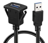 Limtula Cable de extensión cuadrado de un solo puerto USB 3.0 para panel de montaje empotrado que amplía la transferencia de datos y la entrada de accesorios, cable de extensión USB de entrada de