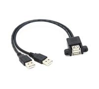 Limtula Cable de extensión flexible USB 2.0 A macho a hembra con montaje en panel de rosca de 30 mm entre tornillos, transferencia de datos de alta velocidad