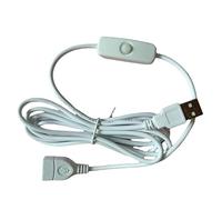 Limtula Cable de extensión USB Cable USB Macho a de 2 m con Interruptor para transmisión de Datos y Cable eléctrico pequeño para lámpara con Interruptor