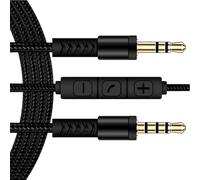 Limtula Cable de Repuesto Macho a Macho de 3, 5 mm Micrófono en línea y Control de Voz para teléfono Auriculares auditivos Altavoces para automóvil Cable auditivo para automóvil