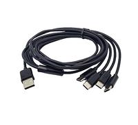Limtula Cable Divisor USB C Trenzado de Nailon con 4 Conectores Macho Tipo C, Cable de Carga más rápido Cable Cargador múltiple Cargador Trenzado de Nailon/Negro