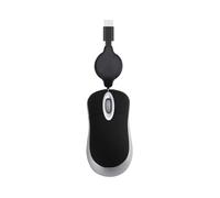 Limtula Cable retráctil con cable USB C pequeño para niños, 1000 DPI, óptico, de viaje, PC, portátil, pequeño