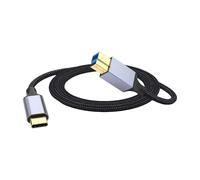 Limtula Cable USB B a Tipo C Trenzado de Nailon Uso en Oficina para impresoras Estaciones de Acoplamiento Escáneres Discos Duros externos Línea de Datos Cable USB Tipo C a B