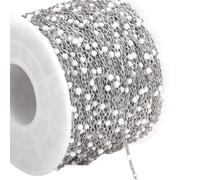 Limtula Cadena De Cuentas Acero Inoxidable 2M Collar Joyería Suministros para Manualidades Cadena Cuentas Ajustable