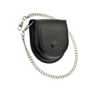 Limtula Caja de reloj de bolsillo de PU con cadena de metal larga Soporte de reloj de bolsillo resistente a los arañazos para cuidado diario Fundas protectoras antiguas