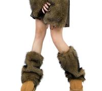 Limtula Calentadores De Piernas Pelos Peluche Mujer Fuzzy Toppers Botas Térmicas Cálidas Para Trajes Invierno Y Fiestas Disfraces Mangas Piernas Difusas
