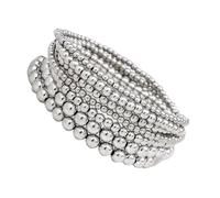 Limtula Colección de cuentas geométricas de múltiples estilos elegantes, 7 piezas, accesorio de moda para mejorar tu aspecto de moda, pulseras de uso casual, One Size, como se describe