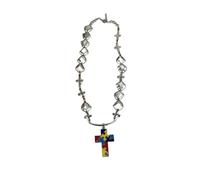 Limtula Collar artístico de moda con dije de crucifijo de longitud ajustable, accesorios de joyería para trajes casuales, accesorio de moda, collar de cuentas