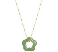 Limtula Collar con colgante de flor de ciruelo de jade natural, gargantilla delicada de clavícula simple, joyería exquisita para mujeres y hombres, piedras preciosas naturales, delicada y simple
