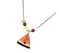 Limtula Collar con colgante de frutas, joyería larga de cordón con cuentas y acento colgante colorido para uso diario y trajes de viaje