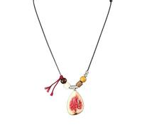 Limtula Collar con colgante de frutas, joyería larga de cordón con cuentas y acento colgante colorido para uso diario y trajes de viaje