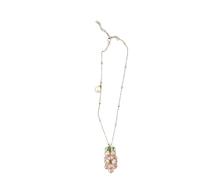 Limtula Collar con colgante ligero con racimo de uvas con cuentas, detalle de vid, cadena de estación, aspecto fácil de combinar para uso diario