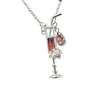 Limtula Collar con colgante único en forma de de cóctel con cadena de clavícula de longitud ajustable de olivino brillante para ocasiones especiales Joyería de olivino