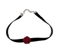 Limtula Collar minimalista de flor de camelia para mujer y niña, gargantilla de flor roja, joyería llamativa, regalo de Valentín, decoración del día, gargantilla de encaje