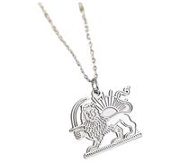 Limtula Collar único con símbolo de leones iraníes elaborado con acero inoxidable resistente para uso diario Collar de cadena elegante