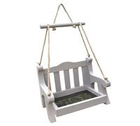 Limtula Comederos colgantes para mascotas, silla de madera, red de escalada para pájaros, para patios al aire libre, patio, silla de mascotas
