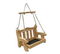 Limtula Comederos colgantes para mascotas, silla de madera, red de escalada para pájaros, para patios al aire libre, patio, silla de mascotas
