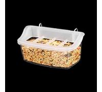 Limtula Comederos transparentes para pájaros para facilitar los niveles de alimentos y diseño a prueba de derrames, estación de alimentación para colgar en jaulas, comederos transparentes