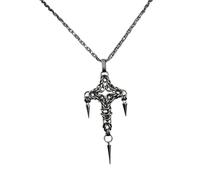 Limtula Con colgante de cruces multifuncionales, joyería de acero inoxidable, collar con colgante, joyería unisex adecuada para declaración gótica diaria