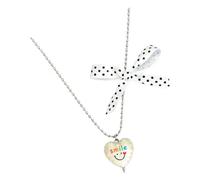 Limtula Con colgante para clavícula con detalle de corazón y detalle de cinta, joyería de metal, 41-50 cm de longitud para looks informales y para salir Collar con colgante delicado Cadena con acento