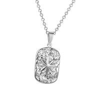 Limtula Con colgante rectangular de acero inoxidable con textura de rayos de, cadena de eslabones con dijes, joyería para cita nocturna, accesorio con detalle de armario, joyería con colgante con