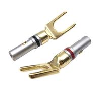 Limtula Conector De Clavija De Altavoz con Forma De Horquilla De Plátano Chapado En Oro De 4mm para Cable Auditivo Resistencia Mínima 2 Uds Conector Auditivo