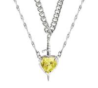 Limtula Conjunto único de collar de corazón y espadas que representa la fuerza interior y la valentía, para parejas o amigos regalo Collar de uso diario