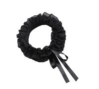 Limtula Corbata ajustable con volantes retro para disfraces de la era victoriana y cosplay, accesorio de Halloween, versátil moda para mujer, Negro, Talla única