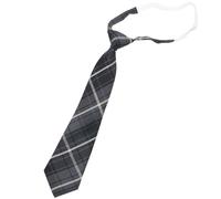 Limtula Corbata preatada ajustada, corbata a cuadros gris Vintage, pajarita universitaria japonesa JK para uniforme escolar, Formal