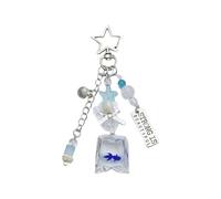 Limtula Cordón para teléfono hecho a mano, color azul, práctico colgante de resina y aleación, diseño de pez inspirado en los océanos