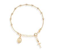 Limtula Crucifijo de la Iglesia Católica Cruces Colgante Rosario Pulsera Cristo Oración Rosarios de Metal Cadena de Cuentas Joyería Religiosa Pulsera de Rosario