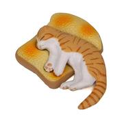 Limtula de Almohada de Pan en Miniatura de PVC para Dormir, Gatos y Tostadas, Adornos de Escritorio de Dibujos Animados, Acento Decorativo para Estante de Escritorio, de Gatos para Dormir