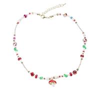 Limtula De setas con cuentas hecho a mano, elegante cadena de clavícula, accesorios de joyería llamativos para niñas y mujeres, collar con colgante de setas con cuentas