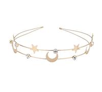 Limtula Diadema lateral fina con diamantes de imitación brillantes con forma de mariposa, luna y estrella, para mujer, boda, fiesta