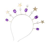 Limtula Diademas de aleación en forma de estrella con decoración de piedras preciosas de perlas para mujer, diadema brillante para bodas y fiestas