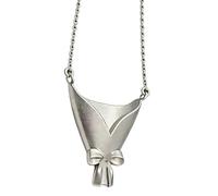Limtula Elegante collar con soporte de flores, colgante con clip de ramo de acero inoxidable 304, cadena para cuello para mujer, joyería de, colgante floral de acero inoxidable
