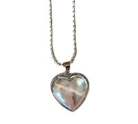 Limtula Elegante collar de piedra lunar con forma de corazón con colgante de corazón para uso diario, citas, fiestas