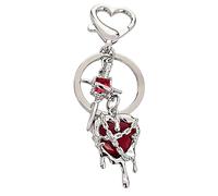 Limtula Elegante llavero de aleación con cruces de corazón, llaveros de diseño minimalista, accesorio colgante para uso diario, regalo ideal para ella, accesorio gótico de