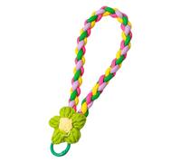 Limtula Elegante llavero trenzado colorido con dije de flor única tejida a mano para accesorios de llaves de coche
