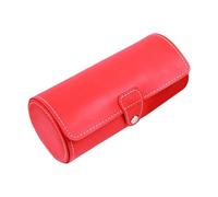 Limtula Elegante organizador de relojes de piel sintética resistente con 3 ranuras, accesorio para hombres, elegante estuche de exhibición tejido a mano, elegante almacenamiento de relojes
