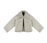 Limtula Elegantes chaquetas de flores para niñas, abrigo de piel sintética para vestidos, clima frío, invierno, noche, niño pequeño, beige, XL