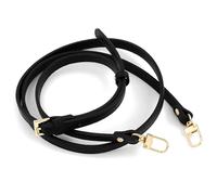 Limtula Elegantes correas de cuero para bolsas pequeñas, correa de repuesto ajustable para bolsas cruzadas con herrajes de metal, correa de piel sintética, Bandolera negra Stra, silver buckle
