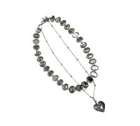 Limtula Estilos franceses Hebras dobles Collar irregular en forma de corazón Longitud ajustable Cadena de clavícula Joyería de Joyería de cuentas delicadas individualizadas