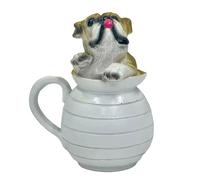 Limtula Exquisita de Perro Pintada a Mano, Escultura de Resina para decoración de Estante de Escritorio, Regalo para entusiastas de los Perros, Escritorio