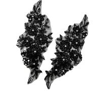 Limtula Floral Embroidered Applique Sew on Collar Patches for Wedding Dress Decoration Rhinestones Beads Sew on Applique Iron on