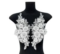 Limtula Floral Embroidered Applique Sew on Collar Patches for Wedding Dress Decoration Rhinestones Beads Sew on Applique Iron on