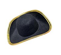 Limtula Gorras de disfraz de fieltro negro, sombrero de pirata divertido para fiesta, ala amarilla, disfraz de pirata para Halloween, cosplay, disfraz para niños y adolescentes
